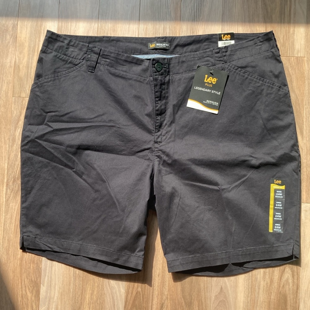 Lee black midrise Bermuda short regular fit legendary Style size 24W - Picture 12 of 17